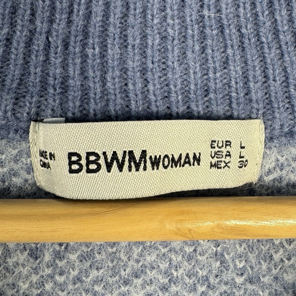 BBMW Graphic Knit Sweater Vest VNeck Womens Large Clouds Rainy Novelty Cropped - Picture 3 of 7